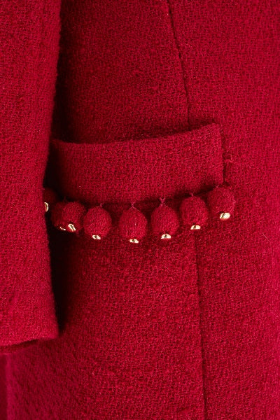 1960s Balmain Demi Couture Red Boucle Wool Coat - Image 28