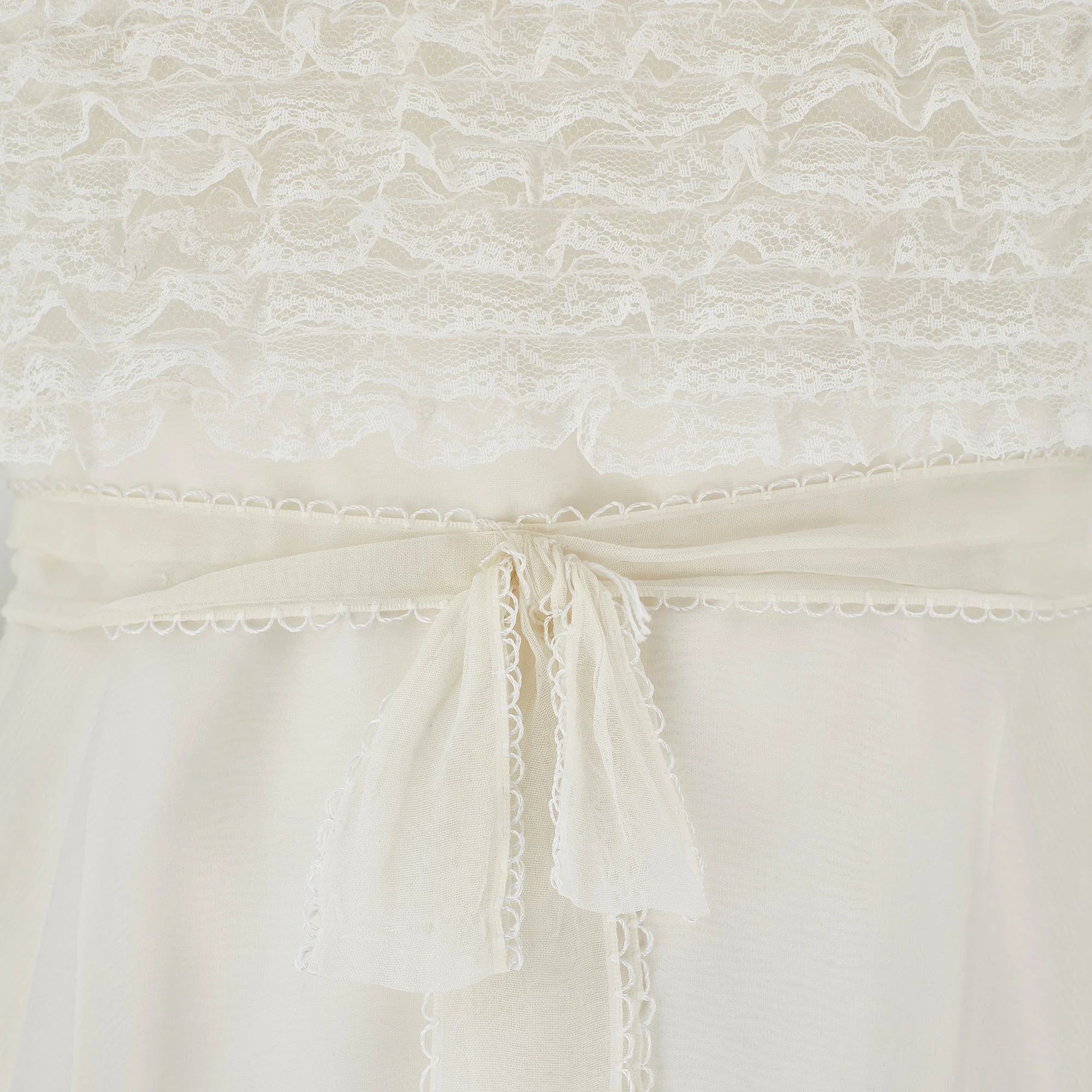 1960s Jean Varon White Sleeveless Ruffle Lace Dress - Image 21