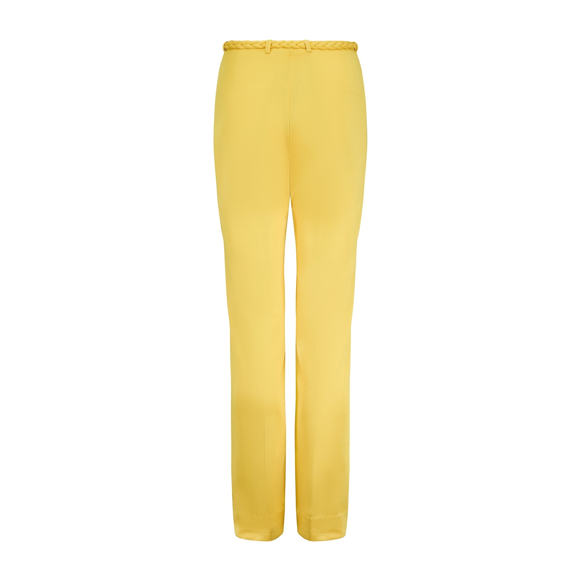 1970s Dana Yellow Jersey Crop Top and Trousers with Braid Detail - Image 23