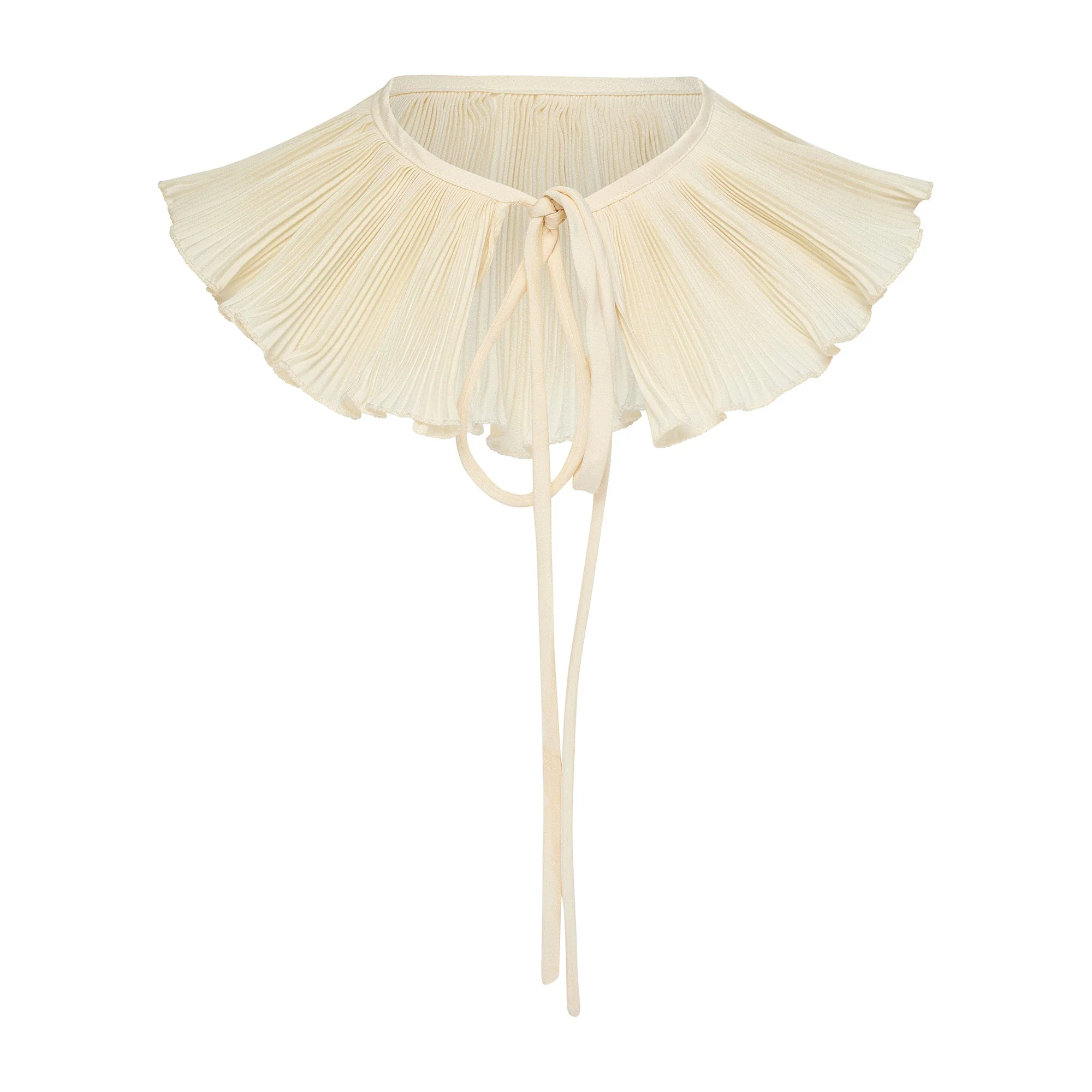 1970s Zandra Rhodes Cream Blouse with Removable Ruffle Collar - Image 21