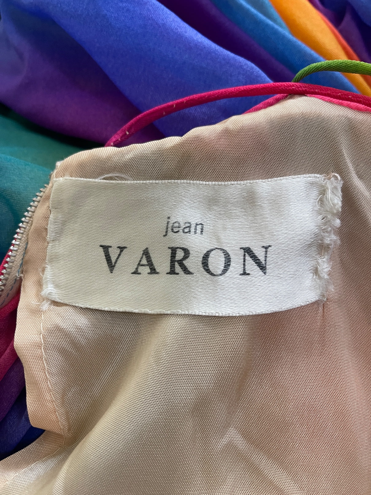 1974 Documented Jean Varon Rainbow Maxi Dress - Image 20