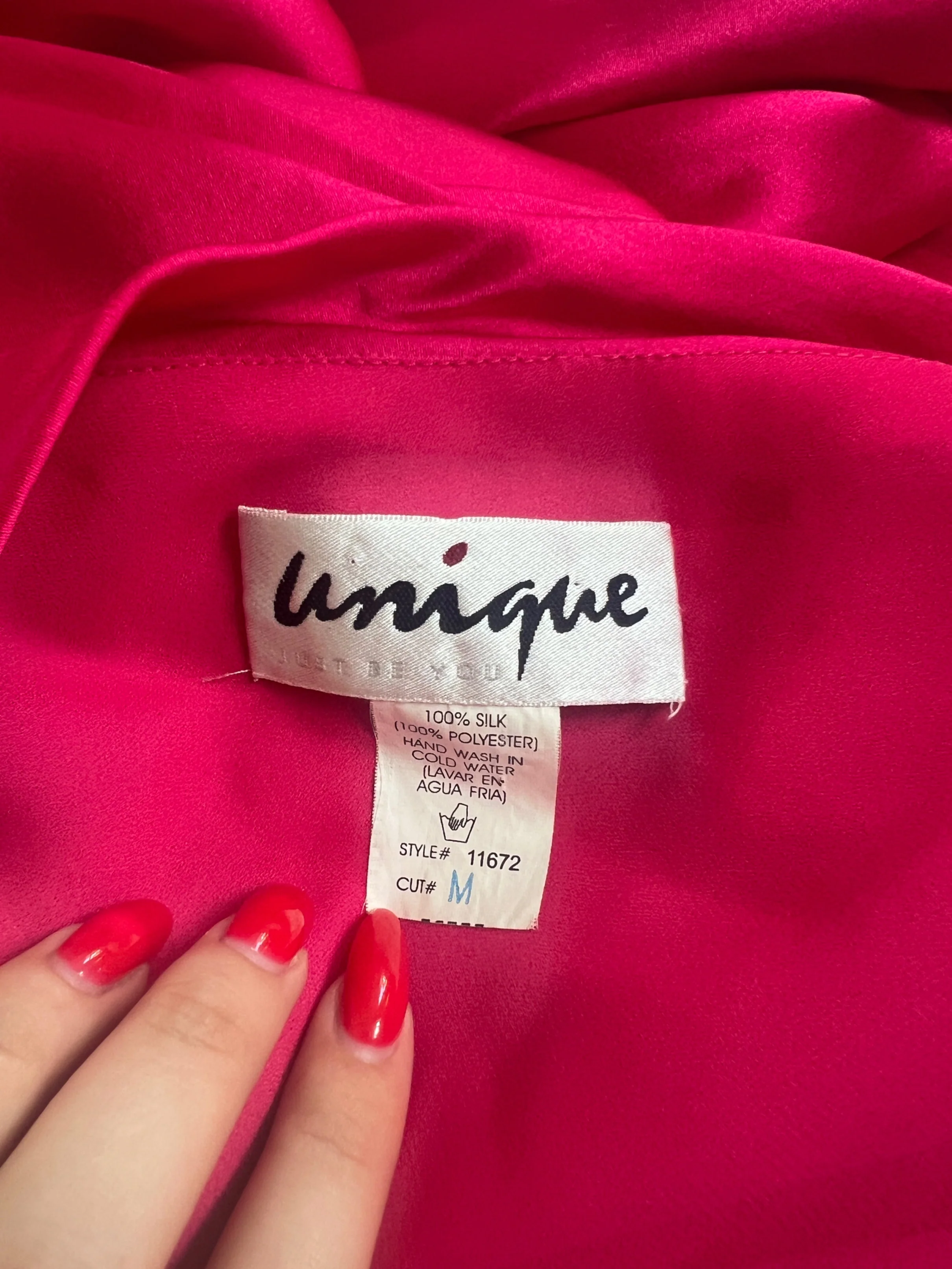 1990s Fuchsia Silk Halter-Neck Midi Dress - Image 13