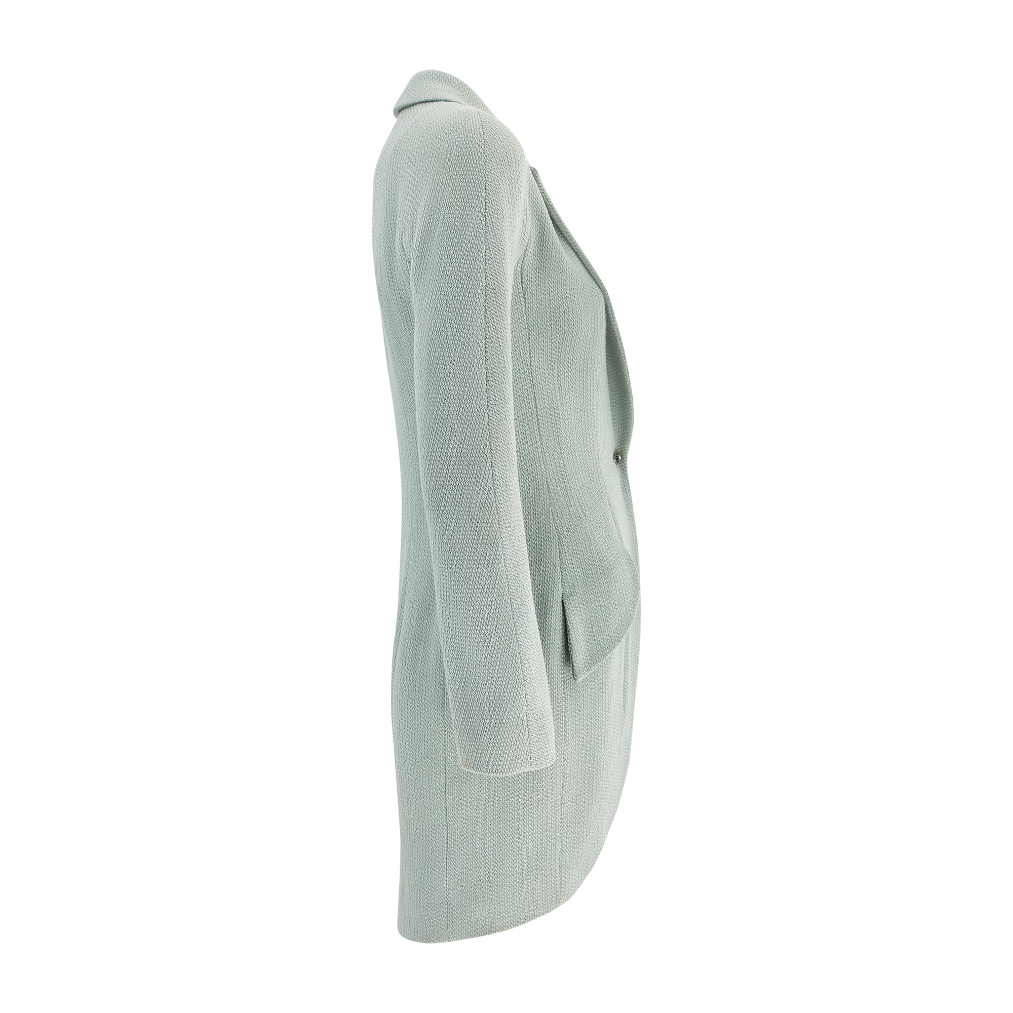 1998 Christian Dior Runway Documented Seafoam Green Elongated Jacket - Image 22