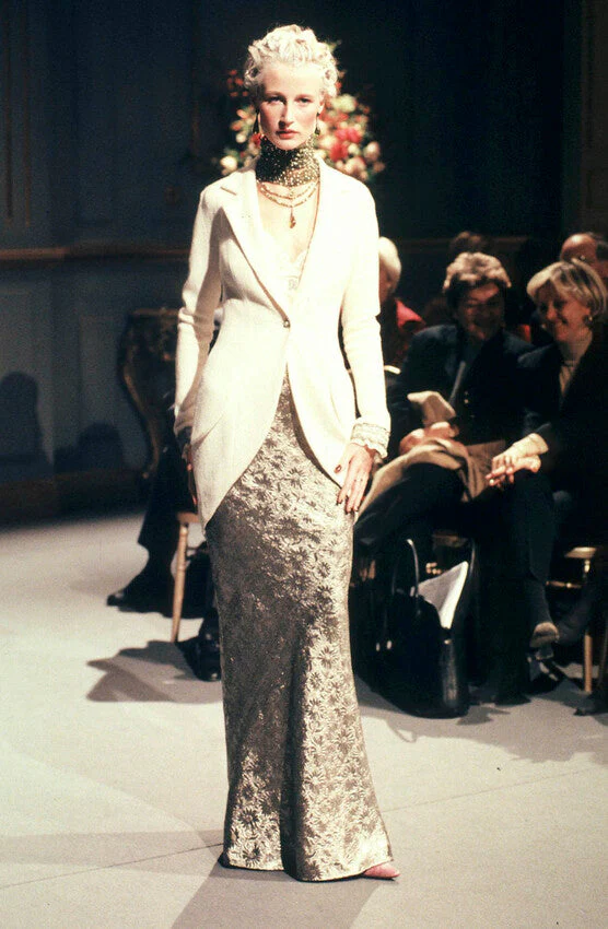 1998 Christian Dior Runway Documented Seafoam Green Elongated Jacket - Image 29