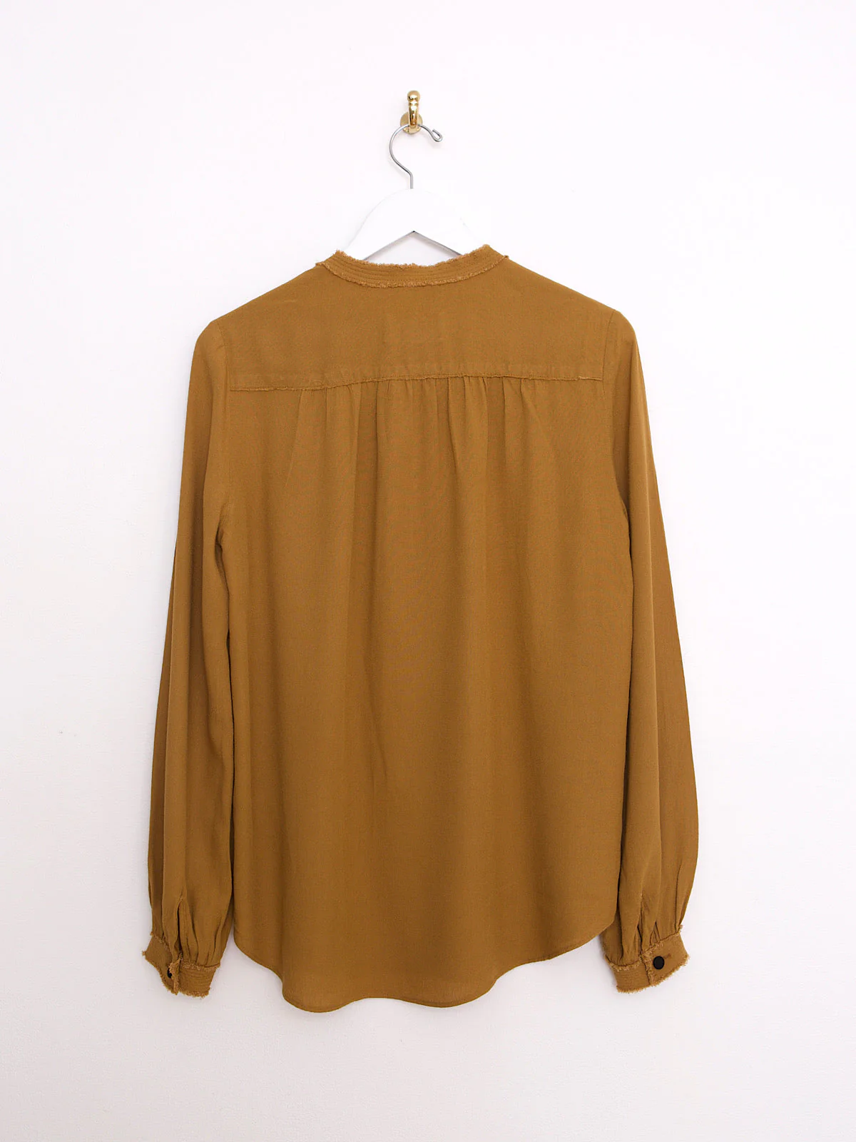 Flowing brown blouse shirt Mao collar by Zadig & Voltaire - Image 24