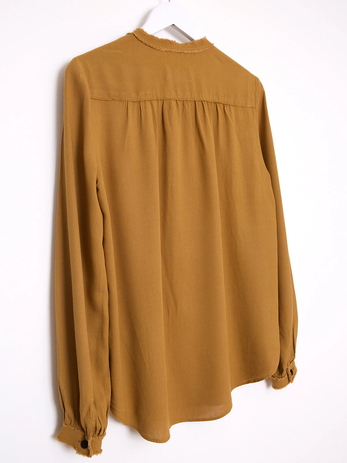 Flowing brown blouse shirt Mao collar by Zadig & Voltaire - Image 35