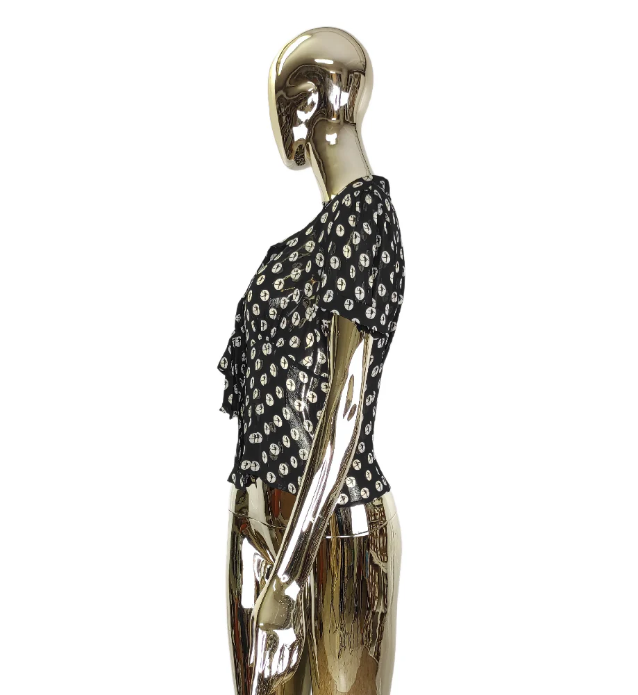 MOSCHINO CHEAP AND CHIC OLIVE OIL PRINT BLOUSE - Image 4